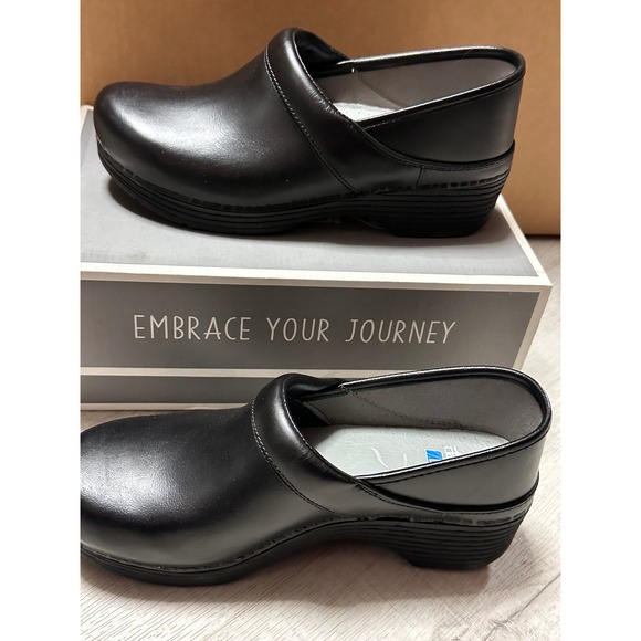 Dansko Professional Black Leather Clogs Slip On Shoes Size 39 EU 8.5/9 - Picture 2 of 7
